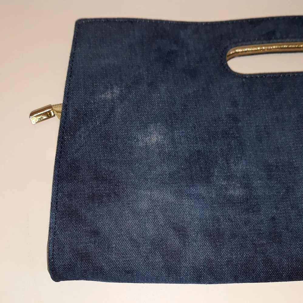 Rhinestone Bling Denim Clutch